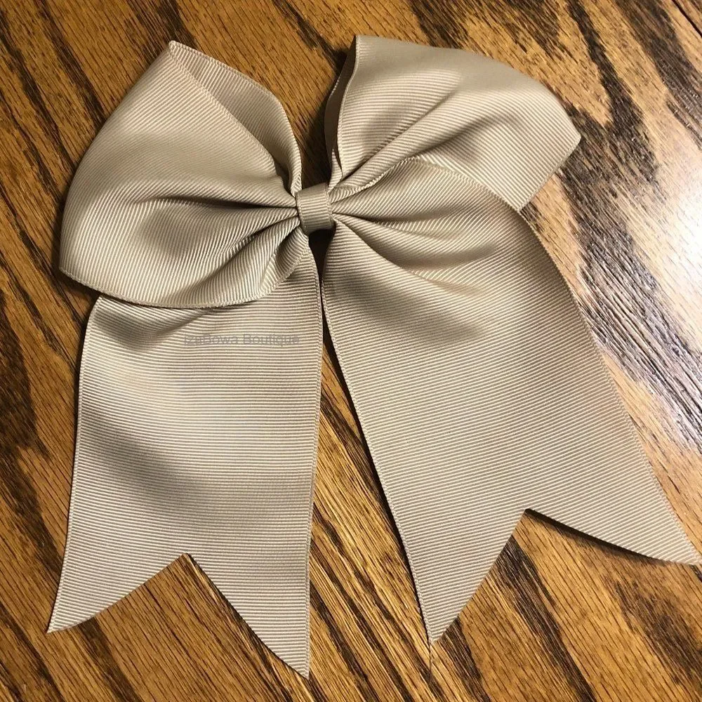 Taupe Solid Cheer Bow  5B2507  Handmade NWT Boutique